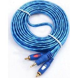 Unique Bargains 3.5mm Plug Male to 2 RCA Male Audio Cable Connector 16.4Ft Long for Smartphone