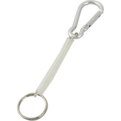 Unique Bargains Unique Bargains Carabiner Hook Beige Spring Elastic Plastic Coil Keychain Keyring Strap Rope