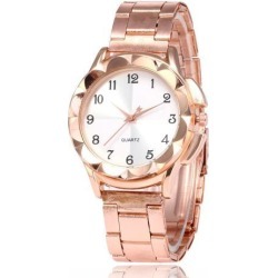 Women Fashion Simple Quartz Wrist Watch Exquisite Concise Style Double Color Dial Watch Rose gold white