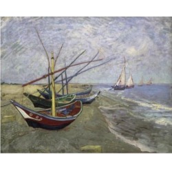 Posterazzi SAL900137199 Fishing Boats on the Beach at Saintes-Maries Vincent Van Gogh 1853-1890 Dutch Oil on Canvas Van Gogh Museum - 18 x 24 in.