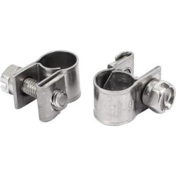 6mm-8mm 304 Stainless Steel Screw Mounted Adjustable Pipe Hose Clamps 2pcs