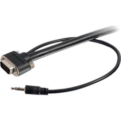 C2G 50228 Select VGA + 3.5mm Stereo Audio and Video Cable M/M, In-Wall CMG-Rated, Black (25 Feet, 7.62 Meters)