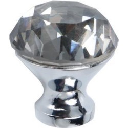 Crystal Knobs Aluminum Alloy Base Round Shaped Drawer Pull Handle Knob for Furniture Cupboard Wardrobe Dresser Grey
