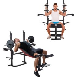 Soozier Multi-Function Adjustable Weight Training Bench Gym Fitness Lifting Bench with Butterfly & Leg Extension