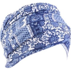 Women Cotton Bandana Elastic Turban Beanie Chemo Hair Loss Hat Royal Blue