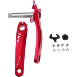Mountain Bike Crankset Aluminum Crank Sprocket and Bottom Bracket Kit Red