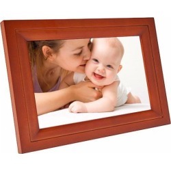 Real Wood 7' Wi-Fi Digital Photo Frame (7-inch LCD HD Touch Display, iPhone & Android App (EZFun2), 4GB Internal Memory (Expandable), Real Wood.