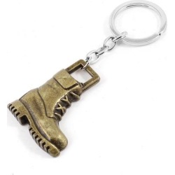 Unique Bargains Metal Silver Tone Split Ring Design Boot Decor Key Chain Keyring