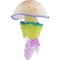Silicone Fluorescent Effect Artificial Jellyfish Ornament for Fish Tank Aquarium