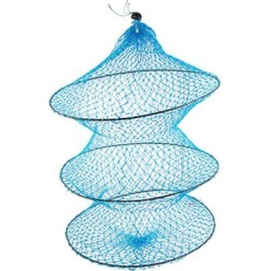 Unique Bargains 13' x 0.4' Portable Fishing Landing Net Fish Angler Mesh Keepnet for Fishermen Shrimp Blue