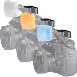 White Amber Blue 3 color Dome Pop-Up Flash Diffuser Cover for DSLR Camera