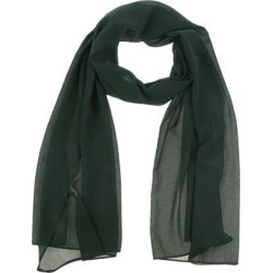 Women Solid Bubble Chiffon Scarf Muslim Hijabs Head Scarf Shawls Dark green