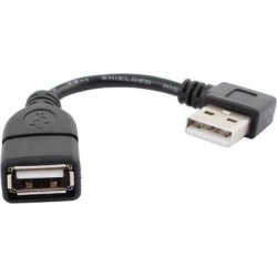 USB 2.0 Right Angle 90 Degree A Male to A Female Extension Cable 10cm Length