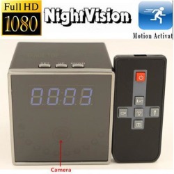KSRolayer@1080P Spy HD Hidden Camera Clock Night Vision Motion Detection Video Recorder Cam with Remote Control (Black)