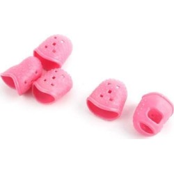 Guitar Ukulele Banjo Bass Fingertip Finger Guards Picks Protector Pink M 5pcs