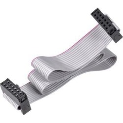 IDC Wire Flat Ribbon Cable FC/FC Connector A-type 12Pins 2.54mm Pitch 30cm Length Gray
