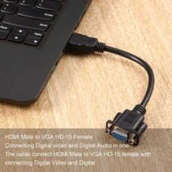 HDMI Male To VGA D-SUB 15 pins Female Video AV Adapter Cable For HDTV Set-Top