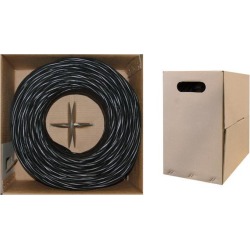 Offex Bulk Cat6 Ethernet Cable, Stranded, UTP (Unshielded Twisted Pair), Pullbox, 1000 foot - Black