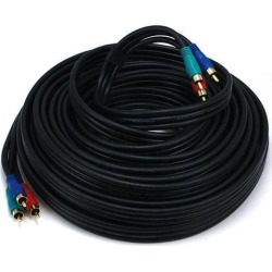 Monoprice 50ft 22AWG 3-RCA Component Video/Audio RG-59/U Coaxial Cable - Black