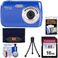 Vivitar ViviCam S126 Blue Digital Camera + Card & Case Kit