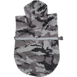 Pet Dog Raincoat Rain Jacket Clothes Pet Puppy Water-resistant Gray M