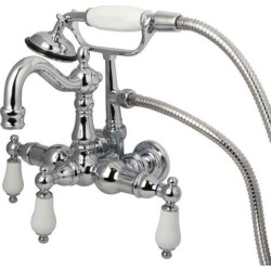 Kingston Brass CC1012T1 Wall Mount Clawfoot Tub Filler with Hand Shower