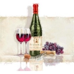 Wine With Grapes Poster Print by The Macneil Studio (12 x 12)