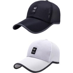 2 Pieces Men Women Snapback Baseball Cap Outdoor Sports Mesh Hats