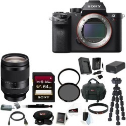 Sony A7R II: Sony Alpha a7RII Mirrorless Digital Camera (Body Only) with Sony 24-240mm f/3.5-6.3 OSS Lens and Accessory Bundle