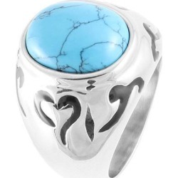 Unique Bargains US 9 Finger Decor Baby Blue Plastic Faceted Crystal Ring for Man