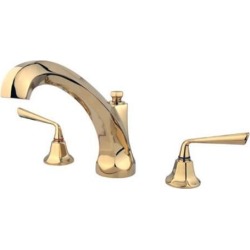Two Handle Roman Tub Filler in Polished Brass by Kingston Brass