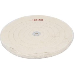 12" Dia 50 Plies Round Shape Polishing Buffing Mop Cloth Wheel Grinder White