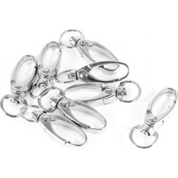 Silver Tone Metal Lobster Clasp Key Chain Organizer 8 Pcs