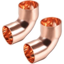 3/4-inch ID 90 Degree Copper Elbow Short-Turn Copper Pipe Fitting Conector for Plumbing 2pcs