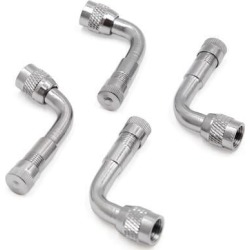 4 Pcs Silver Tone 90 Degree Bent Car Auto Wheel Rim Tire Valve Stem