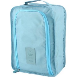 Teal Blue Portable Water Resistant Shoes Storage Folding Pouch Bag Organizer