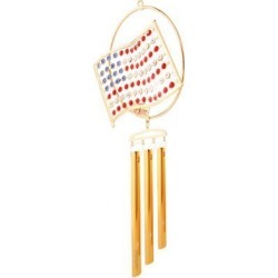 New Matashi CTW0152 24K Gold Plated Flag Wind Chime Made with Genuine Matashi Crystals