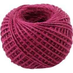 Holiday Decor Burlap Crafts Gift Wrapping String Ribbon Roll Fuchsia 50M Length