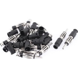 Unique Bargains Car Radio Antenna Plug Male Connector Adapter AM/FM Black 15Pcs
