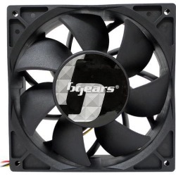 Bgears b-Blaster 140x38mm 2 ball bearing High Speed 5200RPM at 308CFM, 12Volts DC fan, Black