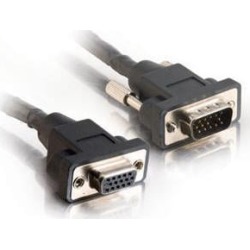 C2G 52095 Panel-Mount HD15 SXGA Male to SXGA Female Monitor Extension Cable, Black (6 Feet, 1.82 Meters)