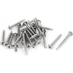 M4.8x45mm #10 Male Thread Stainless Steel Self Drilling Flat Head Screws 30 Pcs