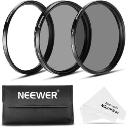 Neewer 49MM Lens Filter Kit: UV Filter+CPL Filter+ND4 Filter+Filter Pouch for Sony Alpha NEX Cameras with 18-55MM,55-210MM,50MM,16MM,30MM lenses and