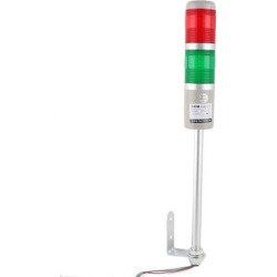 Unique Bargains TB50-2T-D DC 24V Red Green Tower Lamp Industrial Signal Warning Stack Light