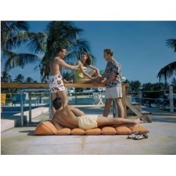 Posterazzi SAL291614591 Teenagers Having Fun at a Swimming Pool Poster Print - 18 x 24 in.
