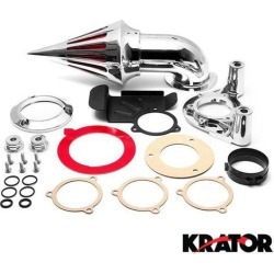 Krator Chrome Spike Air Cleaner Intake Kit For 2008-2012 Harley Davidson Dyna Touring