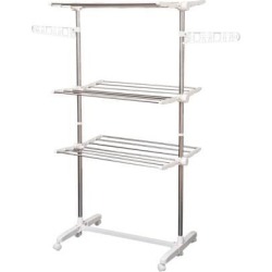 3 Tier Clothes Drying Rack Collapsible Laundry Hanger Indoor Outdoor