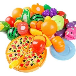 24 Pcs/ Set Plastic Fruit Vegetable Kitchen Cutting Toys Early Development and Education Toy for Baby Kids Children