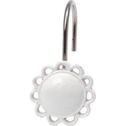 Carnation Home Fashions Indoor Filigree Resin Shower Curtain Hooks in White