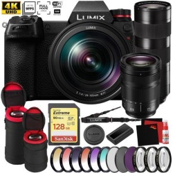 Panasonic Lumix DC-S1R Mirrorless Digital Camera (Body Only) NEW - 2 LENS COMBO - Master Photographer Bundle